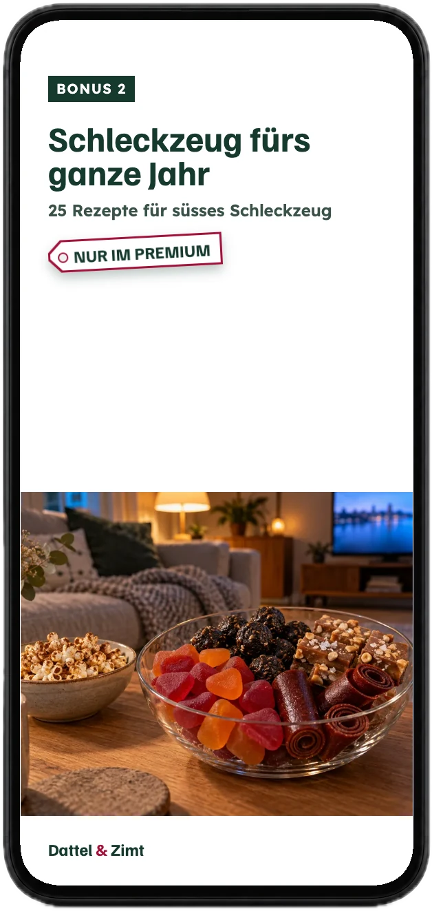 Titelseite des Bonus „Schleckzeug fürs ganze Jahr“ auf einem Handy