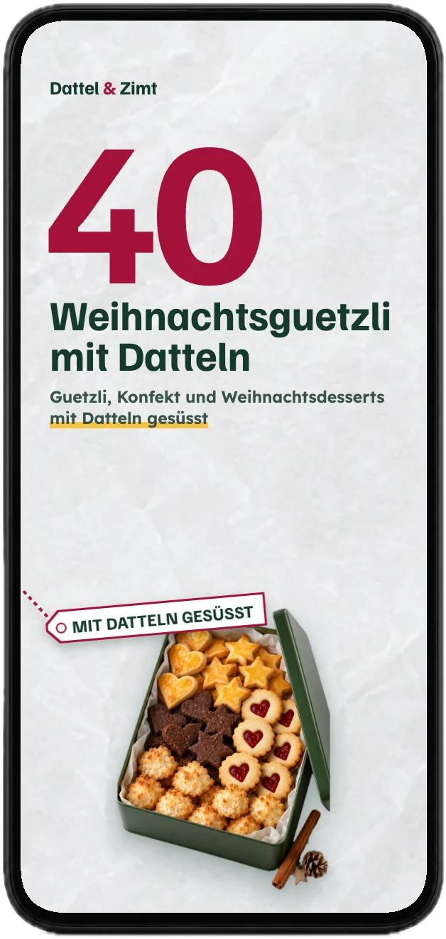 Titelseite des Backbuchs mit 40 Rezepten auf einem Handy